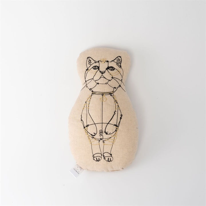 +HAyU|リアル猫型クッション(刺繍デザイン)