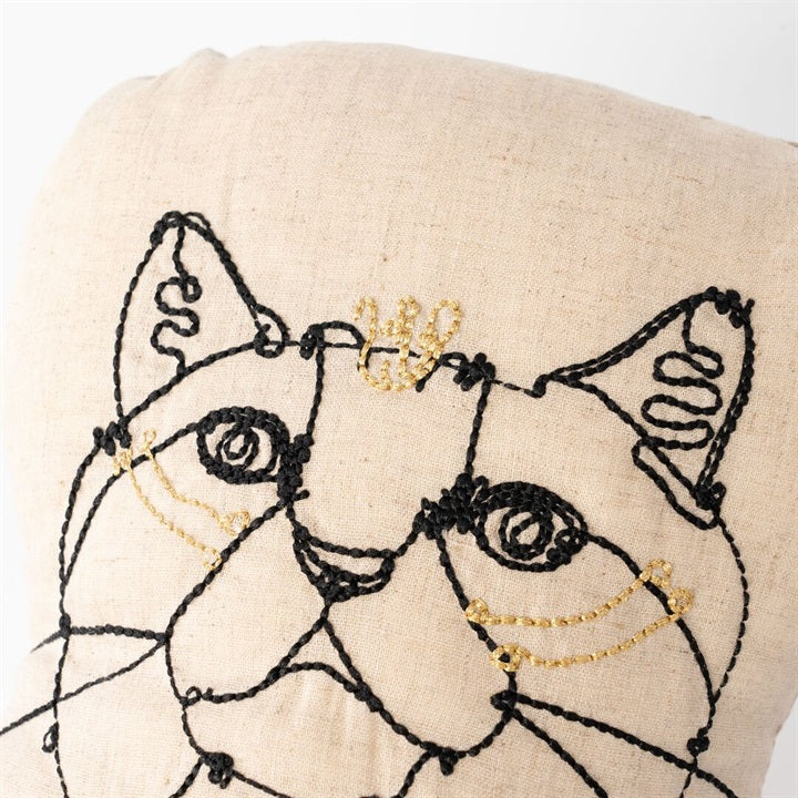 +HAyU|リアル猫型クッション(刺繍デザイン)
