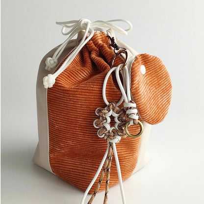 pocora blend（ポコラ ブレンド）｜コーデュロイ巾着バッグ＋チャームポーチ（ストラップなし）