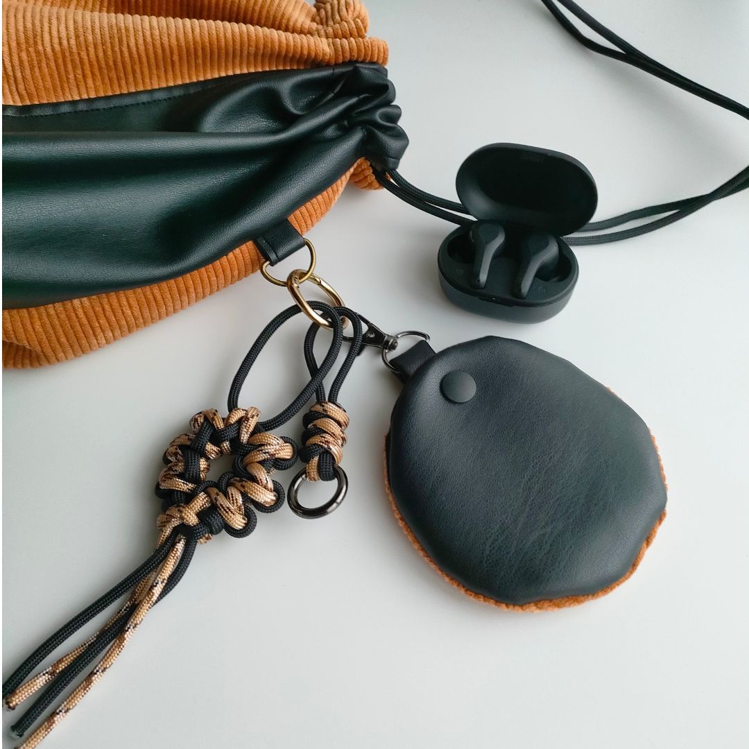 pocora blend（ポコラ ブレンド）｜コーデュロイ巾着バッグ＋チャームポーチ（ストラップなし）