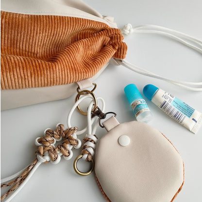 pocora blend（ポコラ ブレンド）｜コーデュロイ巾着バッグ＋チャームポーチ（ストラップなし）