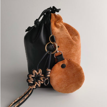 pocora blend（ポコラ ブレンド）｜コーデュロイ巾着バッグ＋チャームポーチ（ストラップなし）