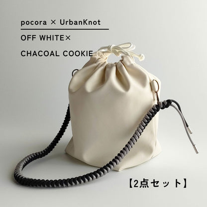 pocora（ポコラ）｜オフホワイト巾着ショルダーバッグ（500ml・2WAY）