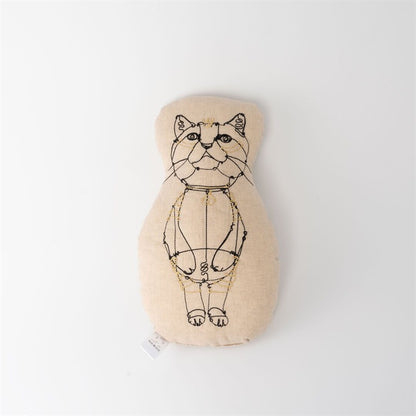 +HAyU｜リアル猫型クッション（刺繍デザイン）