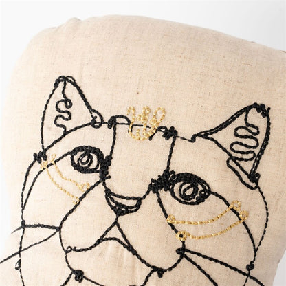 +HAyU｜リアル猫型クッション（刺繍デザイン）